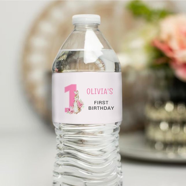 Peter Rabbit | Erster Geburtstag Wasserflaschenetikett (Von Creator hochgeladen)