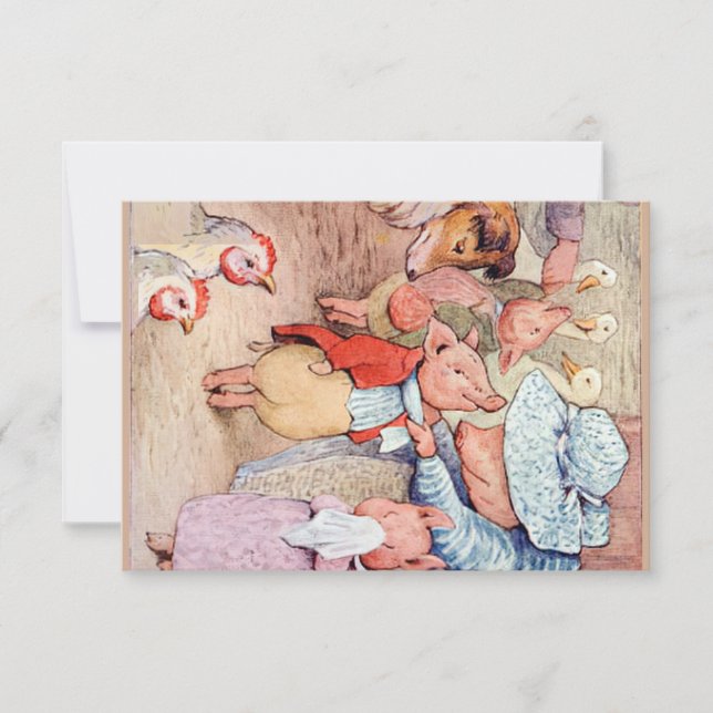 Peter Rabbit (Ferkel) Gewebepapier Dankeskarte (Vorderseite)