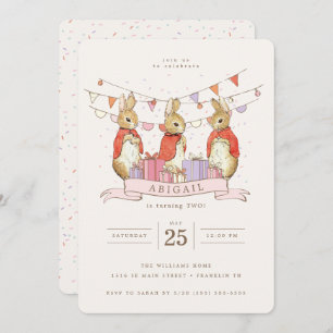 Peter Rabbit   Flopsy Mopsy & Cottontail Geburtsta Einladung