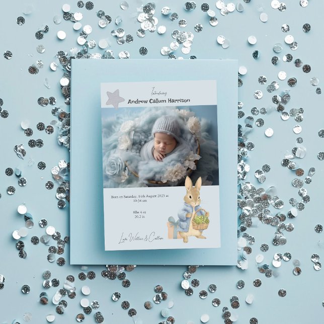Peter Rabbit Foto Geburtsankündigung (Von Creator hochgeladen)