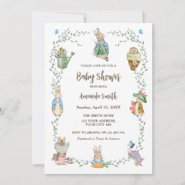 Peter Rabbit Friends Baby Shower Einladung