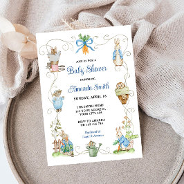 Peter Rabbit Friends Baby Shower Einladung