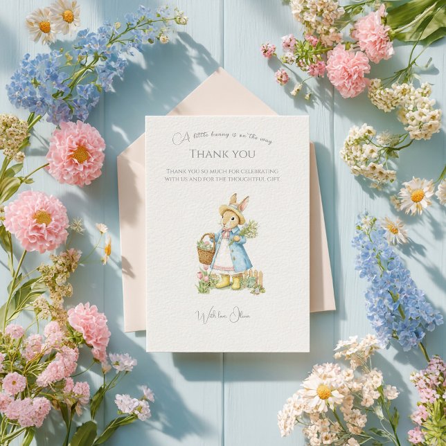 Peter Rabbit Garden Baby Shower Dankeskarte (Von Creator hochgeladen)