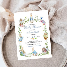 Peter Rabbit Garden Baby Shower Einladung