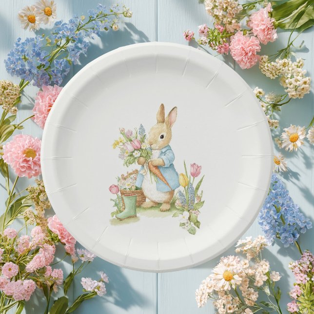 Peter Rabbit Garden Baby Shower Pappteller (Von Creator hochgeladen)