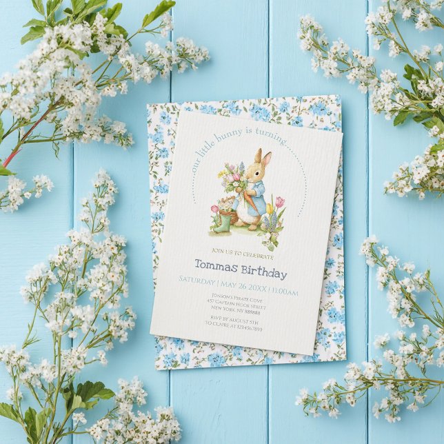 Peter Rabbit Garden Birthday Einladung (Von Creator hochgeladen)