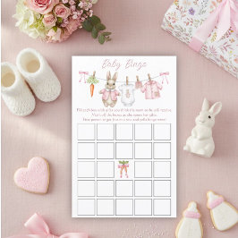 Peter Rabbit Girl Baby Shower Baby Bingo Game