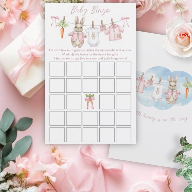 Peter Rabbit Girl Baby Shower Baby Bingo Game (Von Creator hochgeladen)