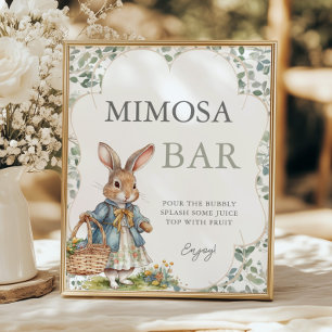 Peter Rabbit Girl Baby Shower Mimosa Bar Poster