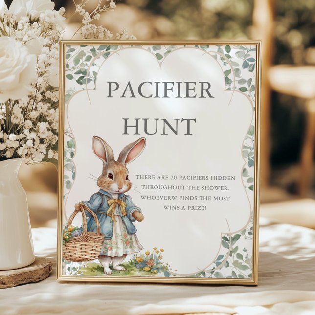 Peter Rabbit Girl Baby Shower Schnuller Hunt Poster (Von Creator hochgeladen)