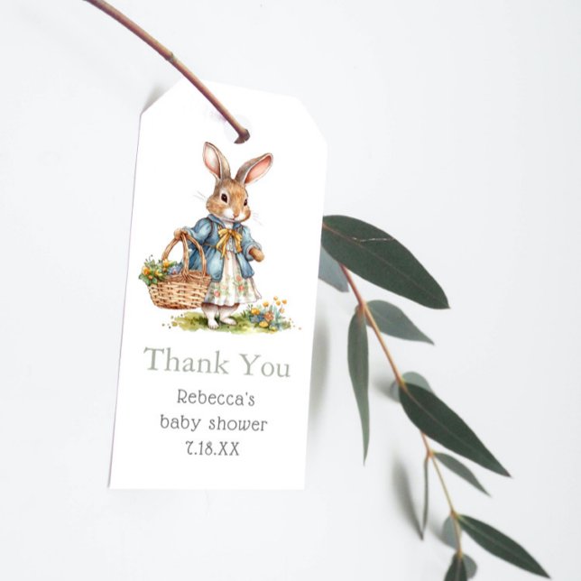 Peter Rabbit Girl Babydusche Danke Geschenkanhänger (Von Creator hochgeladen)