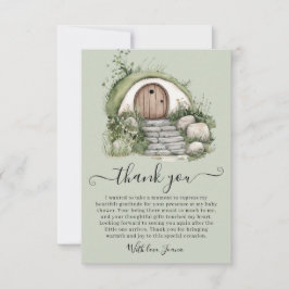 Peter Rabbit Green Burrow Holzes Gate Baby Dusche Dankeskarte
