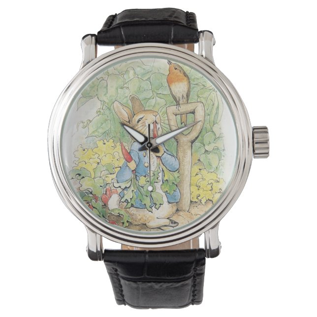 Peter Rabbit im Garten - Beatrix Potter Armbanduhr (Vorderseite)