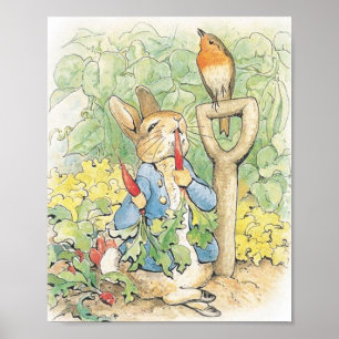 Peter Rabbit im Garten - Beatrix Potter Poster