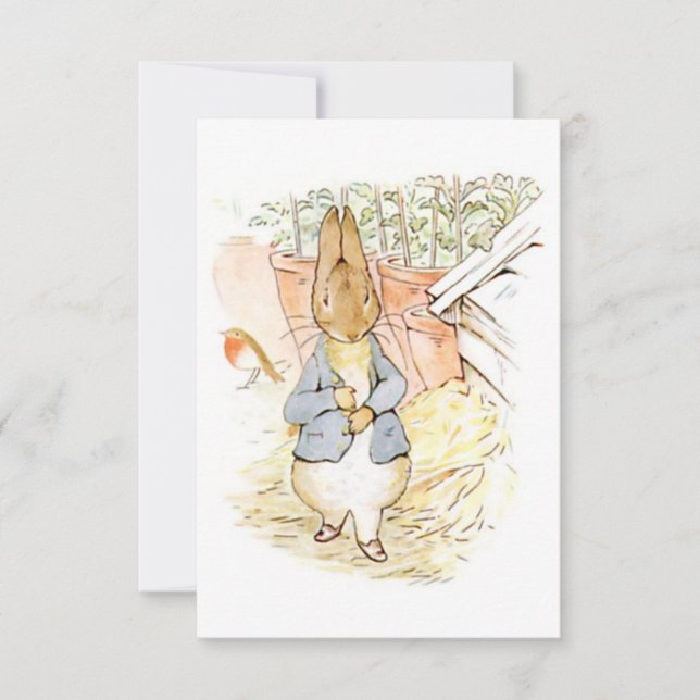 Peter Rabbit im Garten (von Beatrix Potter) Karte (Vorderseite)