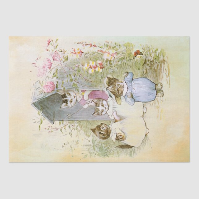 Peter Rabbit (Katzen) Gewebe Seidenpapier (Vorderseite)