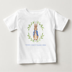 Peter Rabbit mit Kindernamenpersonalisierung Baby T-shirt