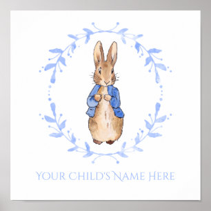 Peter Rabbit mit Kindernamenpersonalisierung Poster
