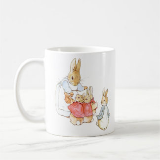 Peter Rabbit Mutter sagt "Auf Wiedersehen" und sen Kaffeetasse