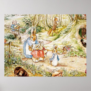 Peter Rabbit Nachbarschaft von Beatrix Potter Poster