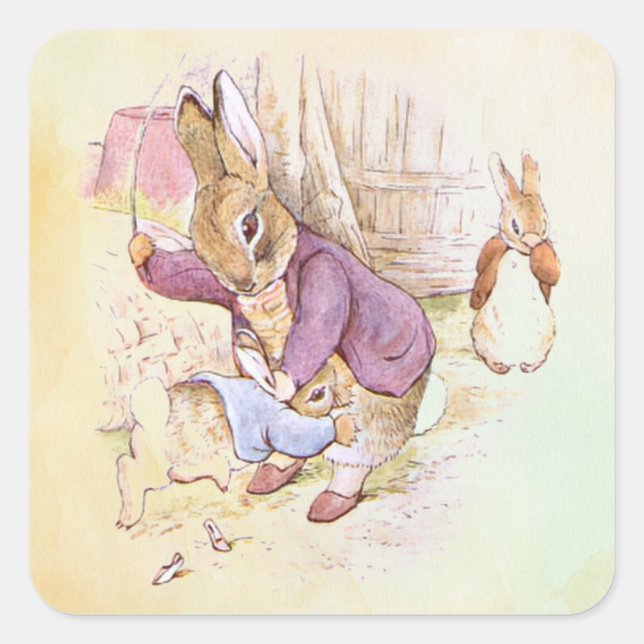 Peter Rabbit (Papa) Square Sticker (Vorderseite)