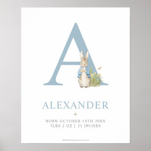 Peter Rabbit   Personalisierter Buchstabe A Poster