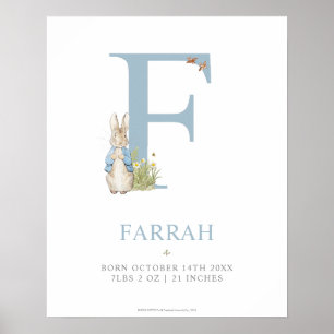 Peter Rabbit   Personalisierter Buchstabe F Poster