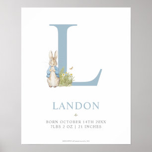 Peter Rabbit   Personalisierter Buchstabe L Poster