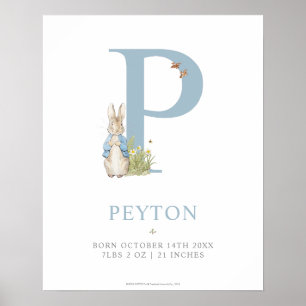 Peter Rabbit   Personalisierter Buchstabe P Poster