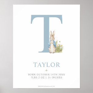 Peter Rabbit   Personalisierter Buchstabe T Poster