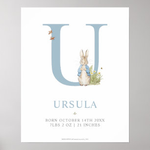 Peter Rabbit   Personalisierter Buchstabe U Poster