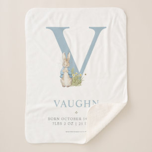 Peter Rabbit   Personalisierter Buchstabe V Sherpadecke