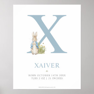 Peter Rabbit   Personalisierter Buchstabe X Poster