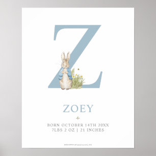 Peter Rabbit   Personalisierter Buchstabe Z Poster