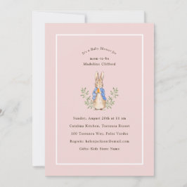Peter Rabbit Pink Vintag Baby Dusche Einladung