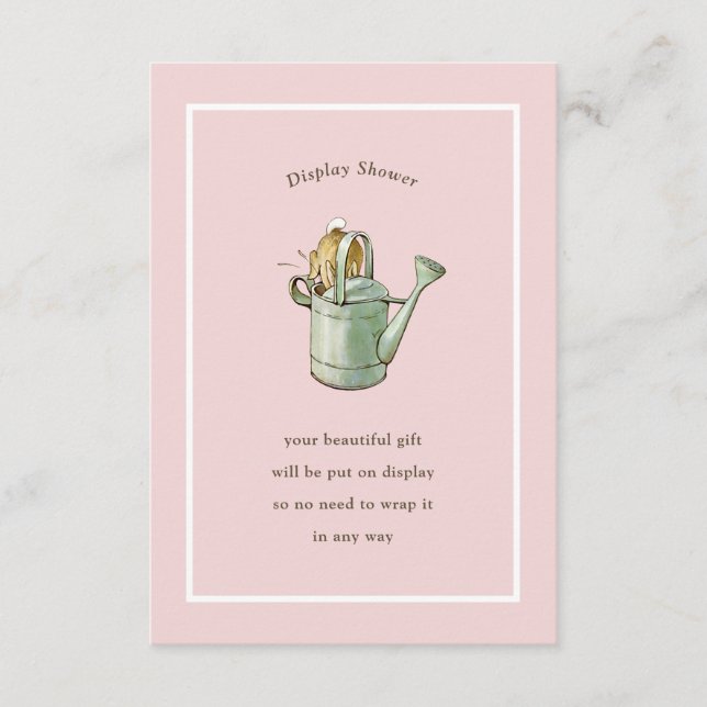 Peter Rabbit Pink Vintag Display Dusche Begleitkarte (Vorderseite)