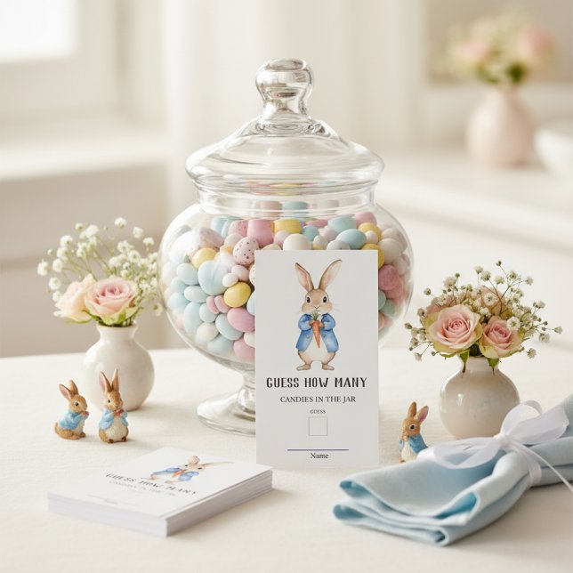 Peter Rabbit rät wie viele Baby Showspiele Begleitkarte (Von Creator hochgeladen)