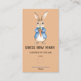 Peter Rabbit rät wie viele Baby Showspiele Begleitkarte