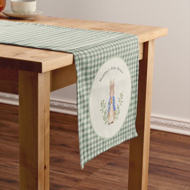 Peter Rabbit Sage Gingham ShowTable Runner Kurzer Tischläufer (Beispiel)