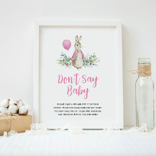 Peter Rabbit sagt nicht Baby Sign Poster