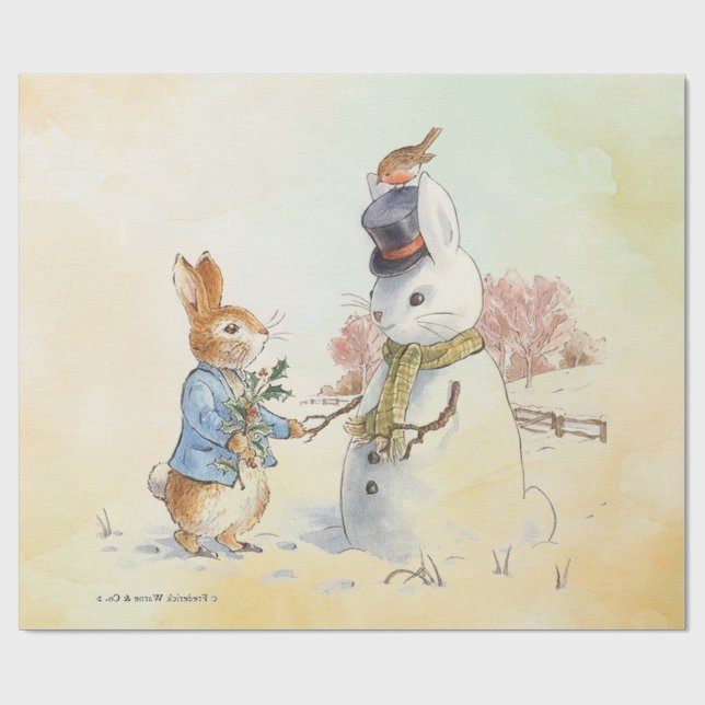 Peter Rabbit (Snowman) Geschenkpapier (Flach)