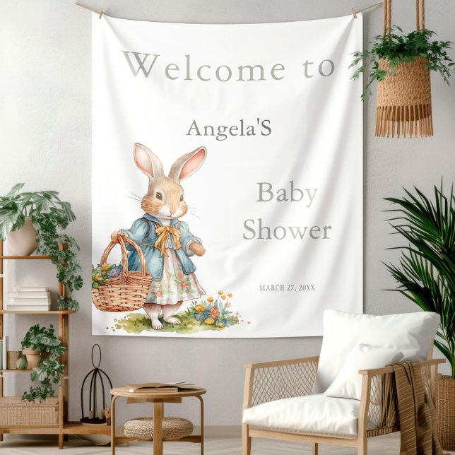 Peter Rabbit Sweet Bunny Girl Baby Shower Wandteppich (Von Creator hochgeladen)