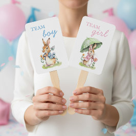 Peter Rabbit Team Girl or Team Boy Baby Reveal Fächer