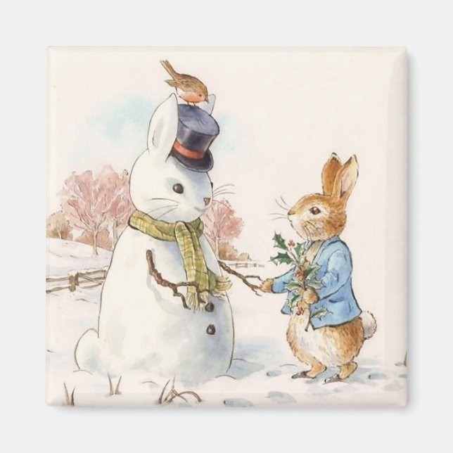 Peter Rabbit und Snowman von Beatrix Potter Magnet (Vorne)