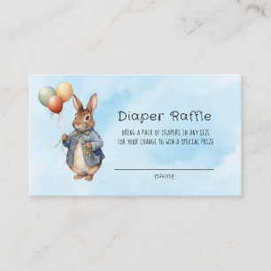Peter Rabbit Watercolor Baby Boy Diaper Raffle Visitenkarte