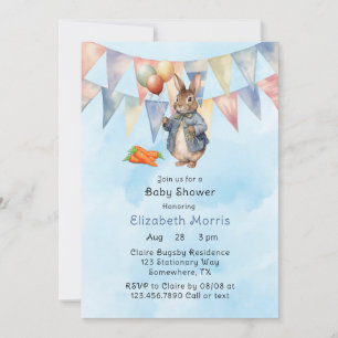 Peter Rabbit Watercolor Kinderdusche Einladung