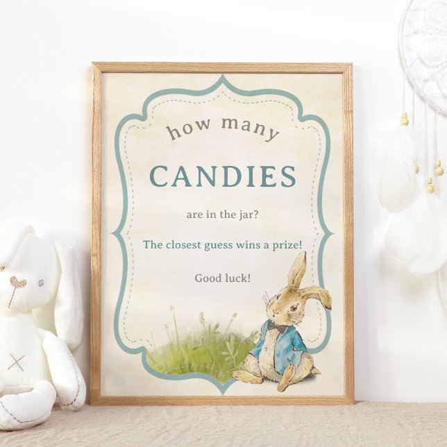 Peter Rabbit Wie viele Candies Baby Duschgame Poster (Von Creator hochgeladen)