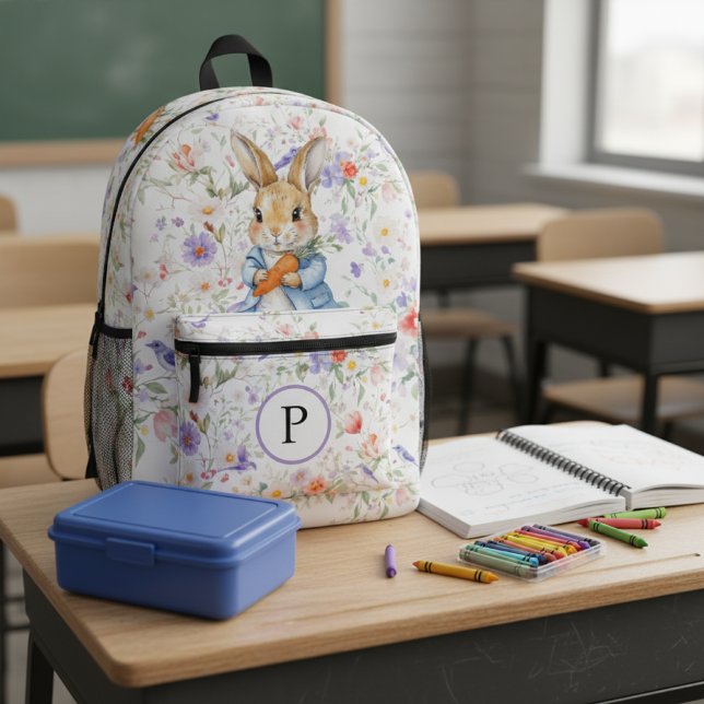 Peter Rabbit Wildblumen Birds Blumenzweige Bedruckter Rucksack (Von Creator hochgeladen)