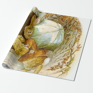 "Peter Rabbit with Winter Umbrella" von Beatrix Po Geschenkpapier