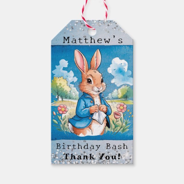 Peter Rabbit's Garden Boy Birthday Bash Geschenkanhänger (Vorderseite)